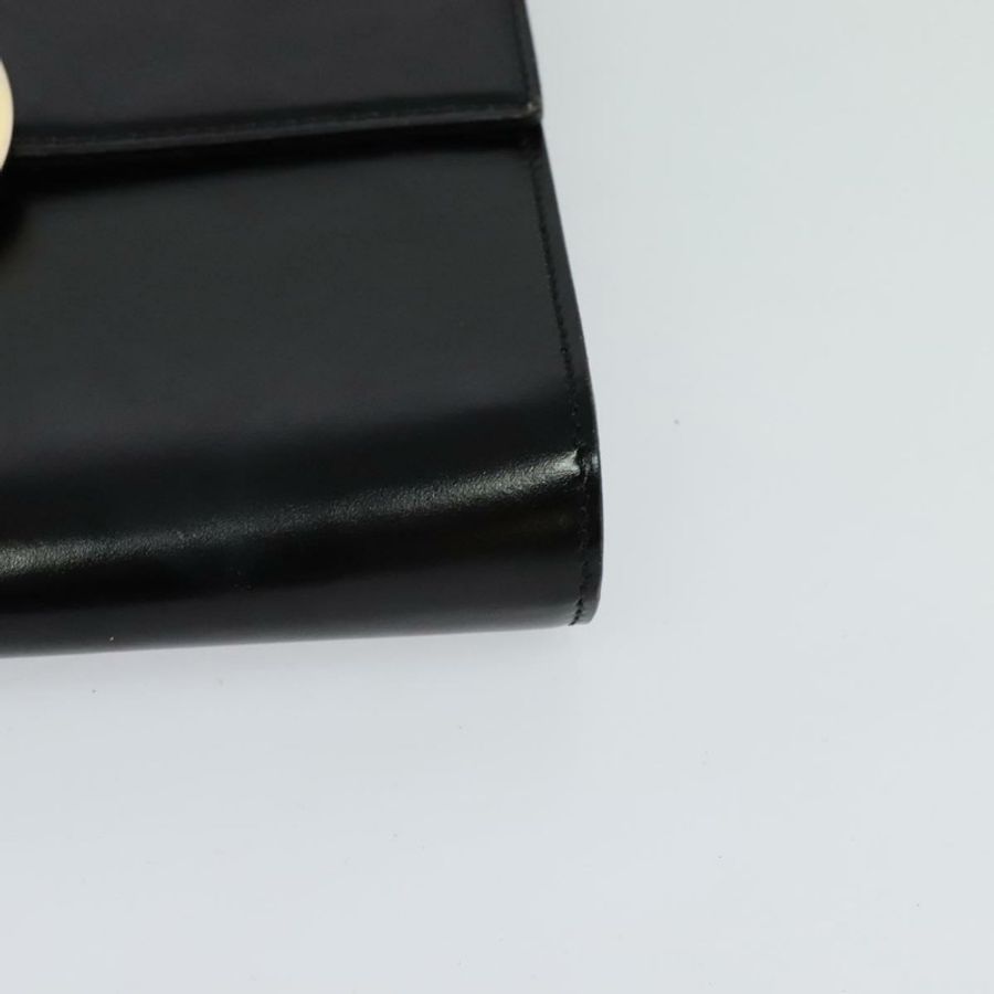 【日本直送】CELINE 圓背包,黑色皮革,金色,正品 118035-13