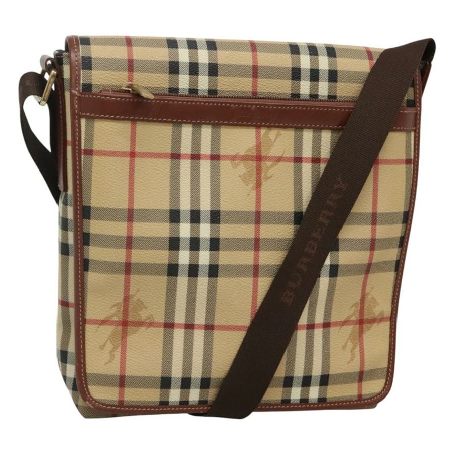 【日本直送】BURBERRY Nova 格紋肩背包 PVC 皮革 米色 正品 116339-0