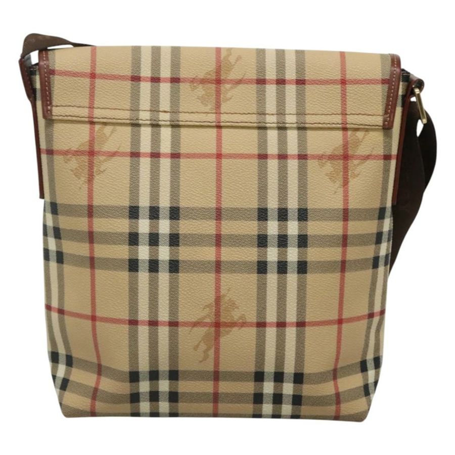【日本直送】BURBERRY Nova 格紋肩背包 PVC 皮革 米色 正品 116339-1