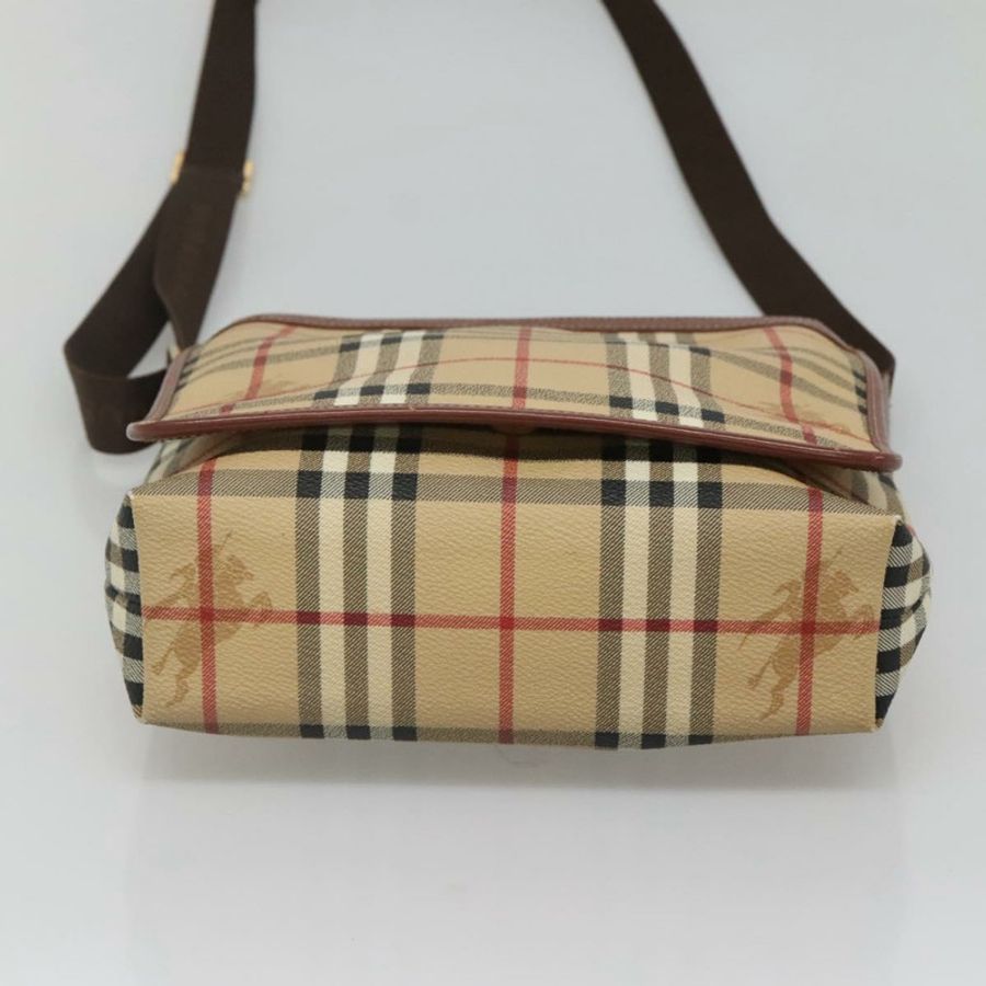 【日本直送】BURBERRY Nova 格紋肩背包 PVC 皮革 米色 正品 116339-4