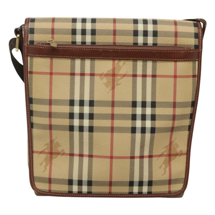 【日本直送】BURBERRY Nova 格紋肩背包 PVC 皮革 米色 正品 116339-12