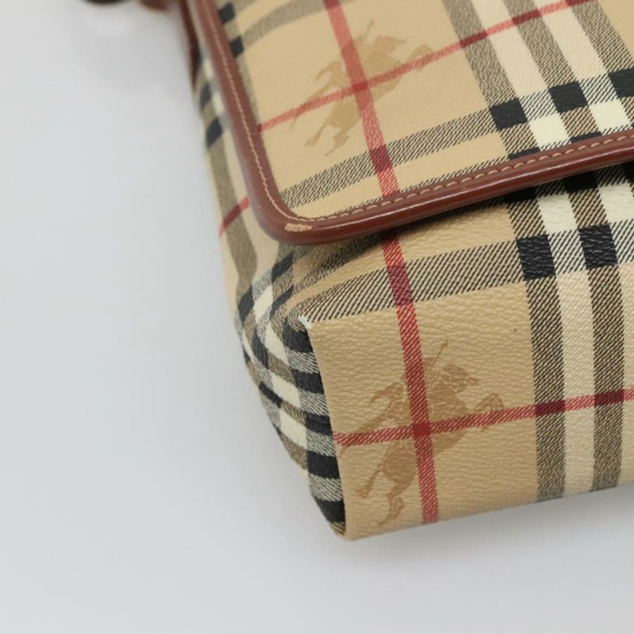 【日本直送】BURBERRY Nova 格紋肩背包 PVC 皮革 米色 正品 116339-13