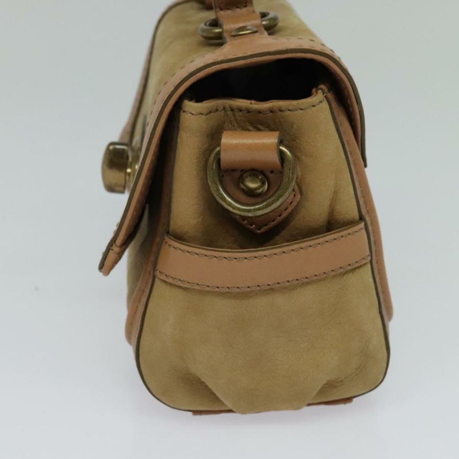 【日本直送】BURBERRY 藍標手提包 麂皮 兩用 米色 正品 116361-3