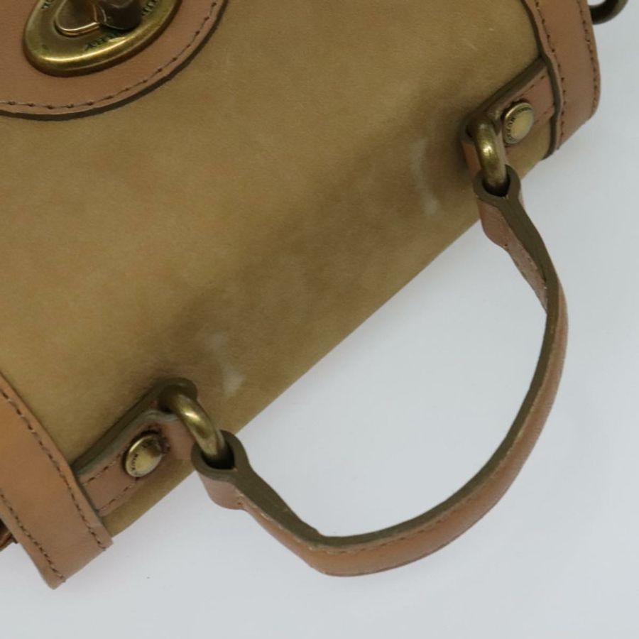 【日本直送】BURBERRY 藍標手提包 麂皮 兩用 米色 正品 116361-5