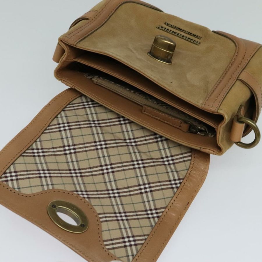 【日本直送】BURBERRY 藍標手提包 麂皮 兩用 米色 正品 116361-10