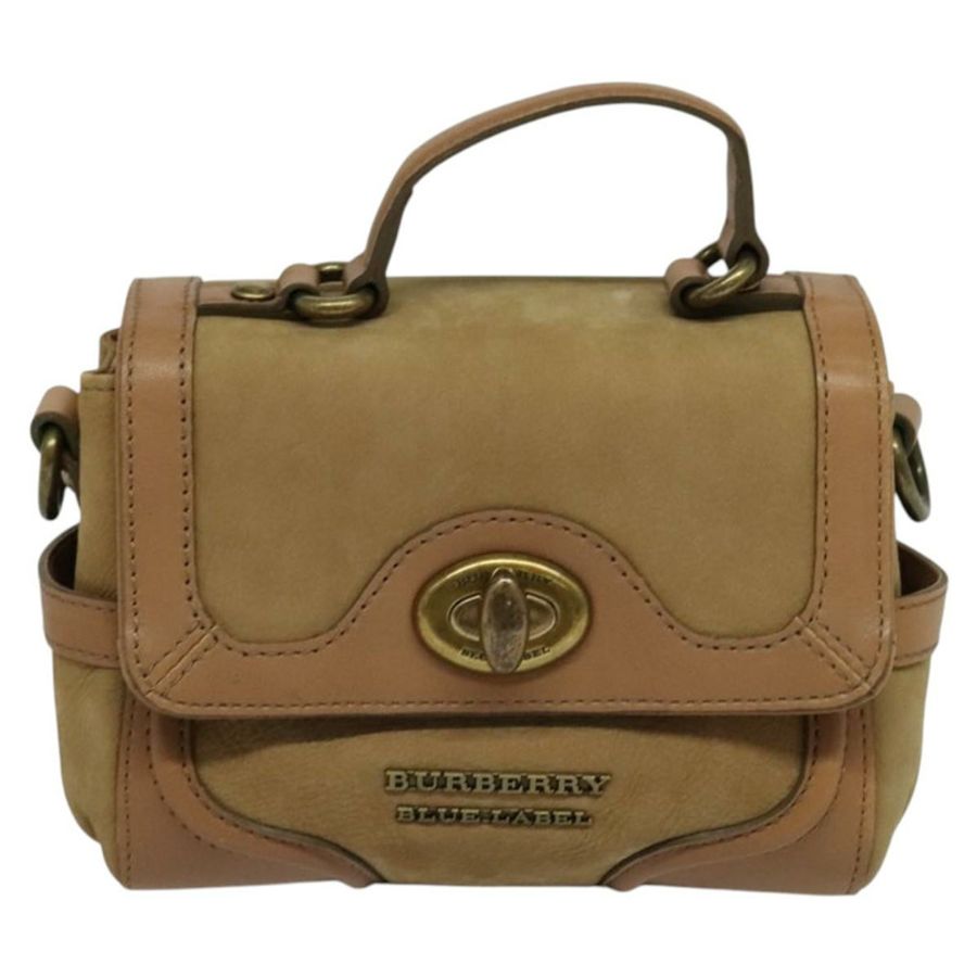 【日本直送】BURBERRY 藍標手提包 麂皮 兩用 米色 正品 116361-12