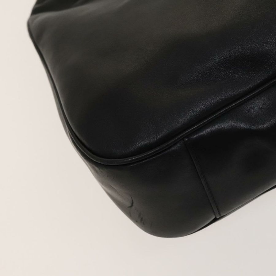 【日本直送】GUCCI 竹節手提包 皮革 黑色 金色 001 2058 1577 0 Auth 118294-15