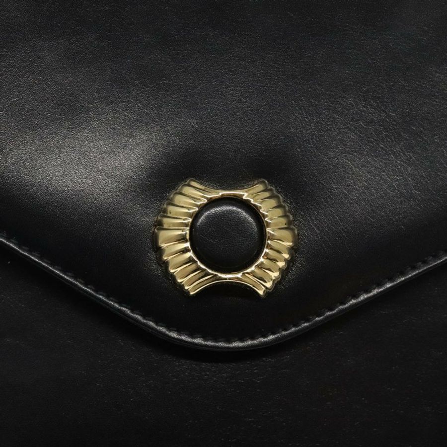 【日本直送】Salvatore Ferragamo 黑色金色皮革肩背包 正品 BA1085-16