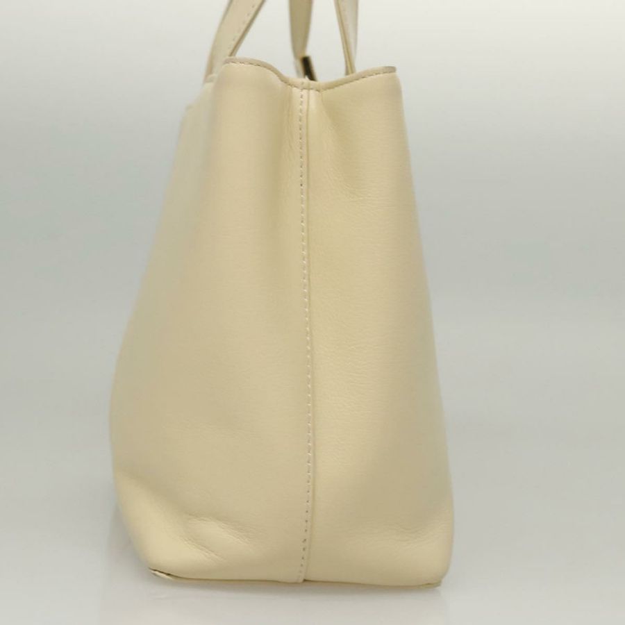 【日本直送】BURBERRY 手提包 皮革 米色 金色 正品 BA1065-3