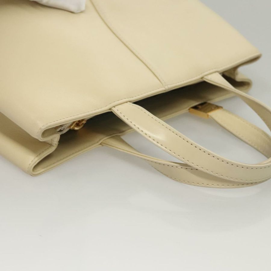 【日本直送】BURBERRY 手提包 皮革 米色 金色 正品 BA1065-5