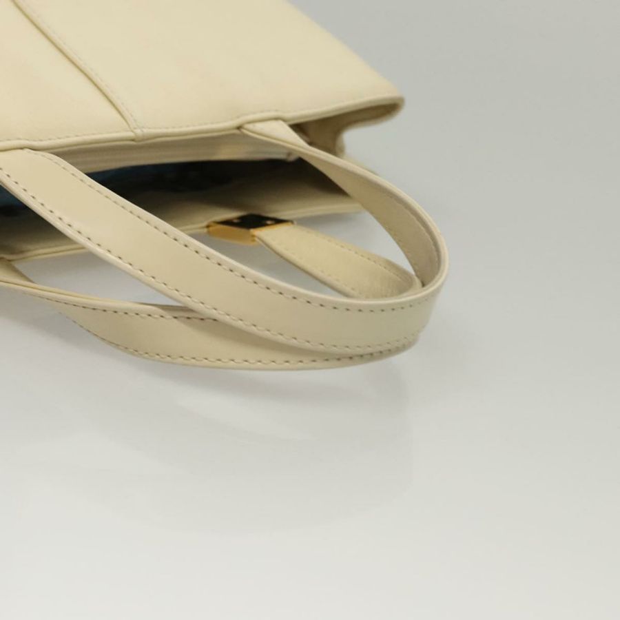 【日本直送】BURBERRY 手提包 皮革 米色 金色 正品 BA1065-6