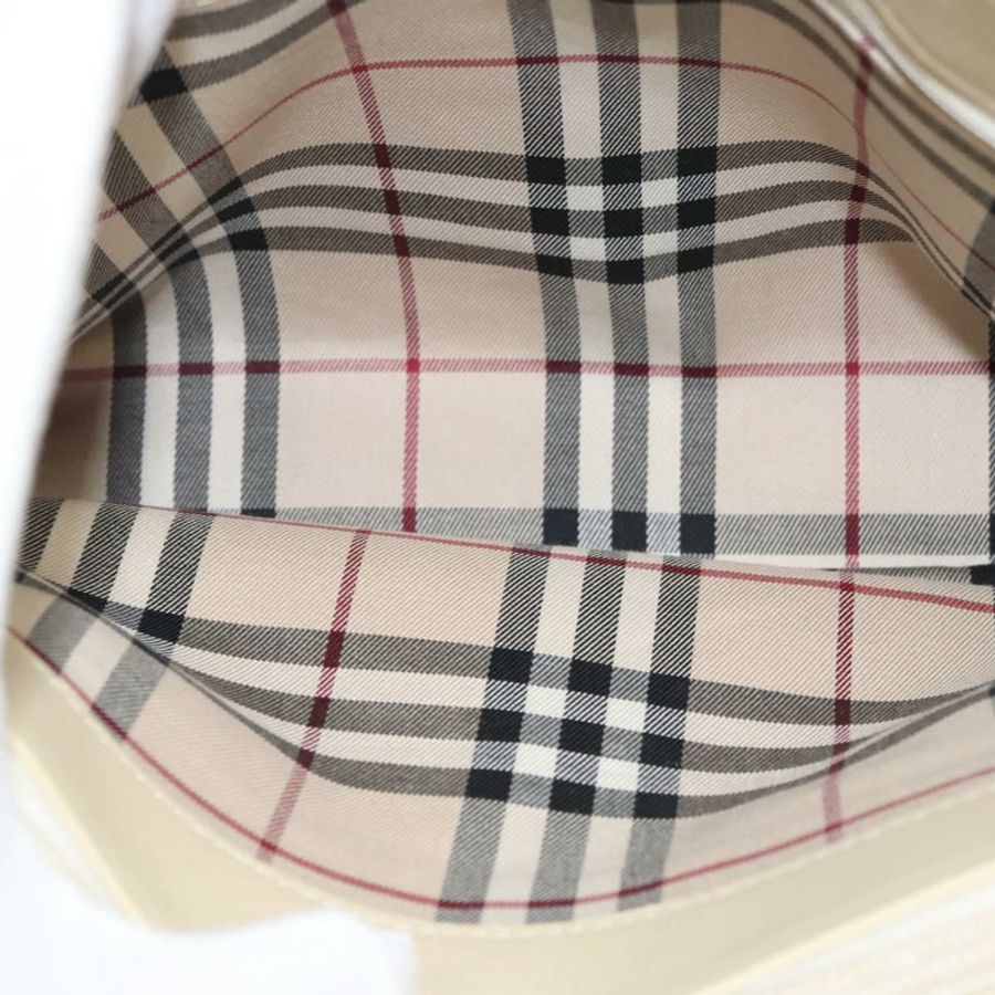 【日本直送】BURBERRY 手提包 皮革 米色 金色 正品 BA1065-11