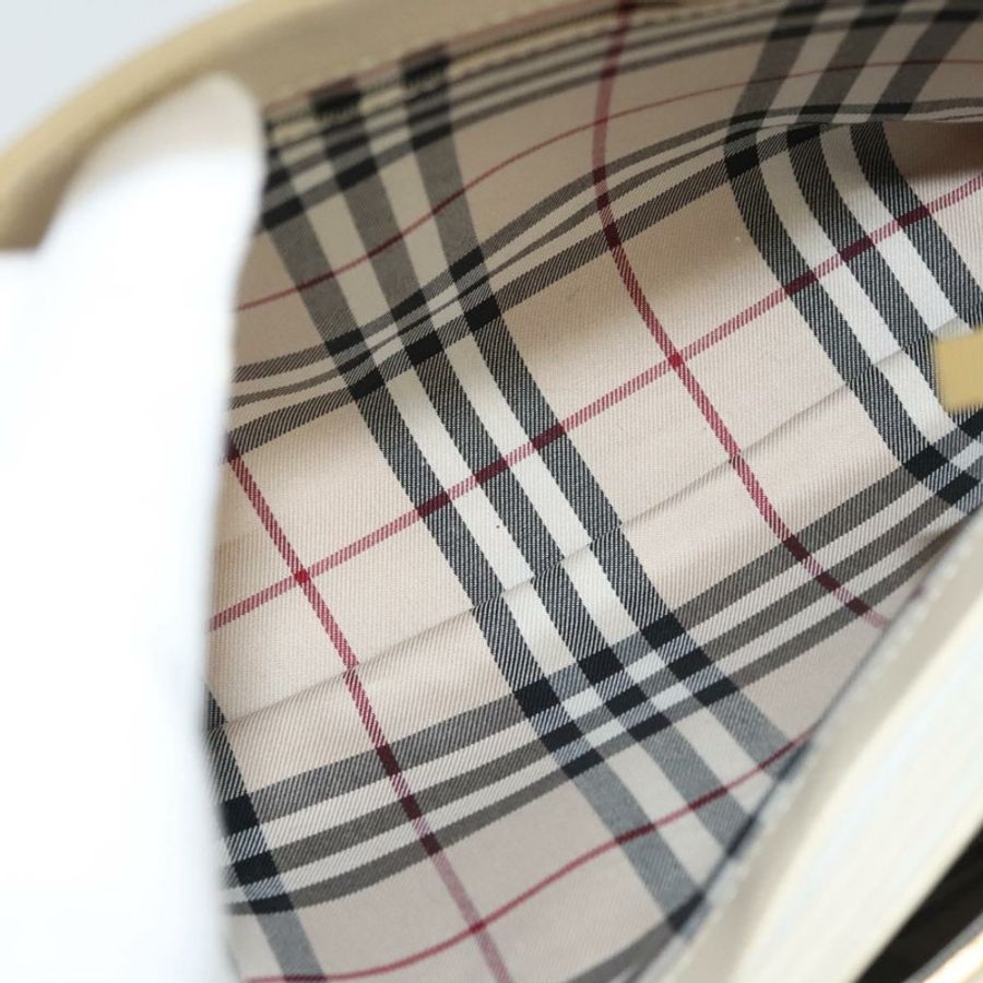【日本直送】BURBERRY 手提包 皮革 米色 金色 正品 BA1065-18