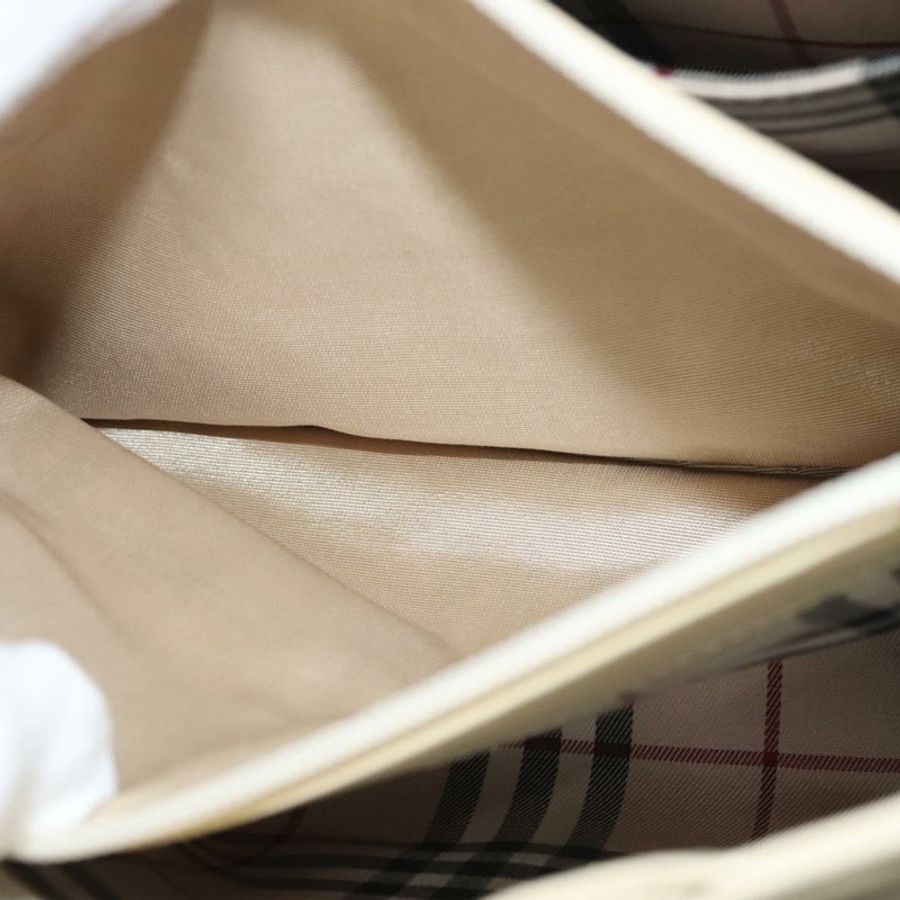 【日本直送】BURBERRY 手提包 皮革 米色 金色 正品 BA1065-23