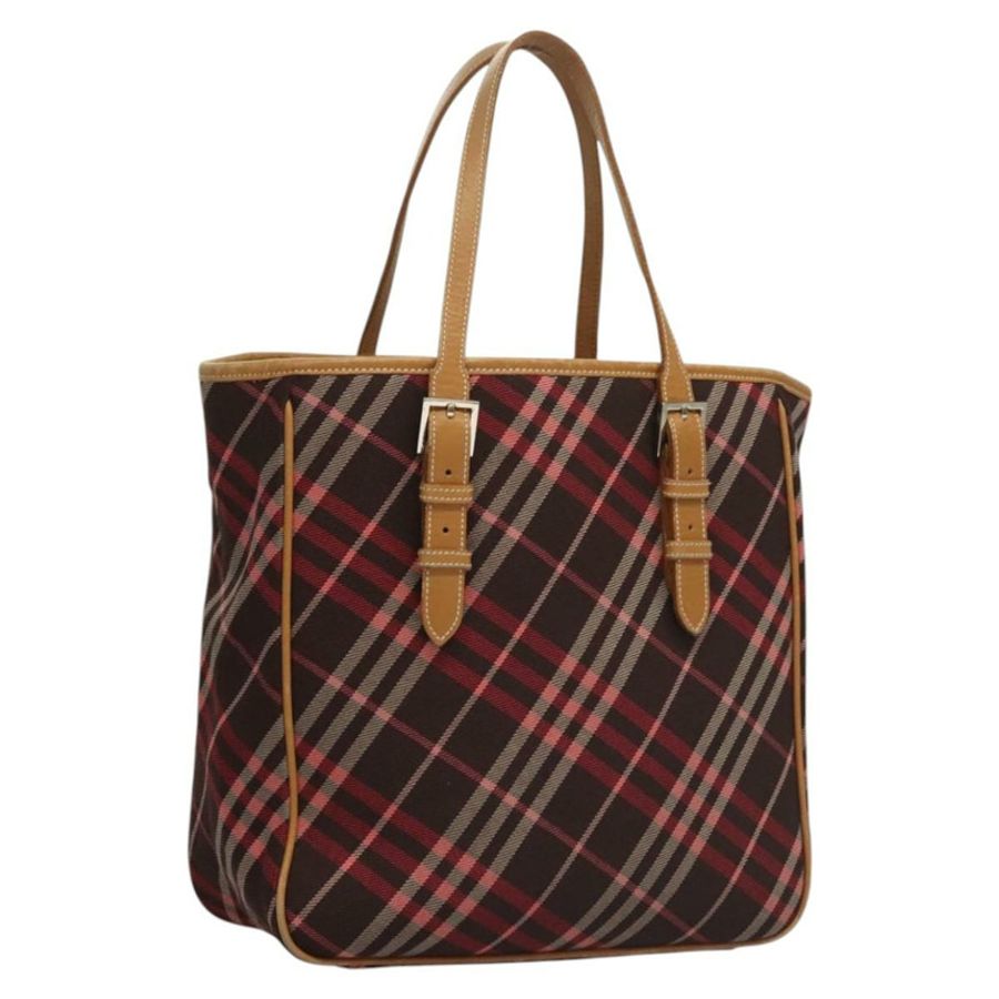 【日本直送】BURBERRY Nova Check Blue Label 托特包 帆布 粉紅色 銀色 正品 118227-0