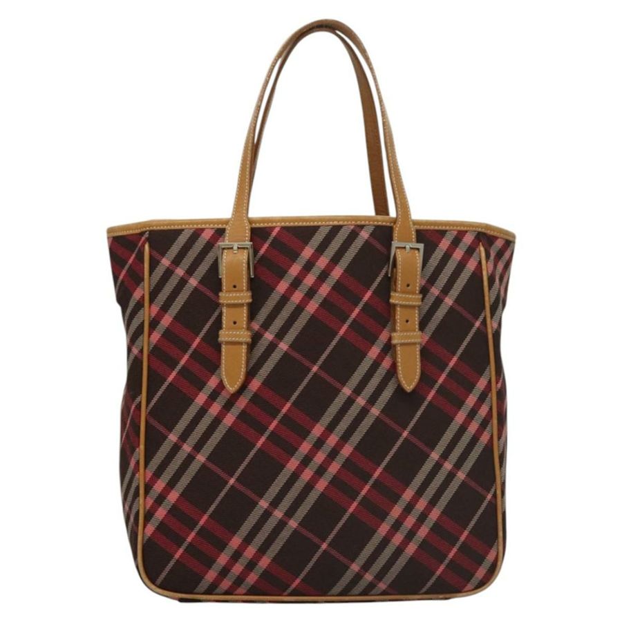 【日本直送】BURBERRY Nova Check Blue Label 托特包 帆布 粉紅色 銀色 正品 118227-1
