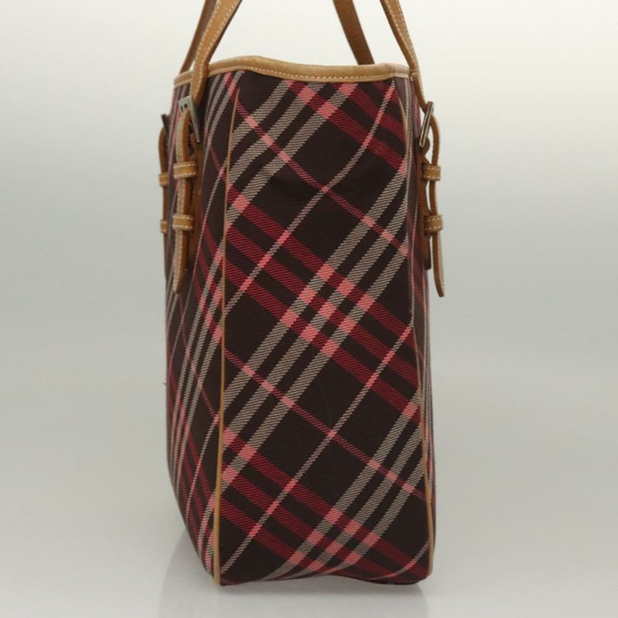 【日本直送】BURBERRY Nova Check Blue Label 托特包 帆布 粉紅色 銀色 正品 118227-2