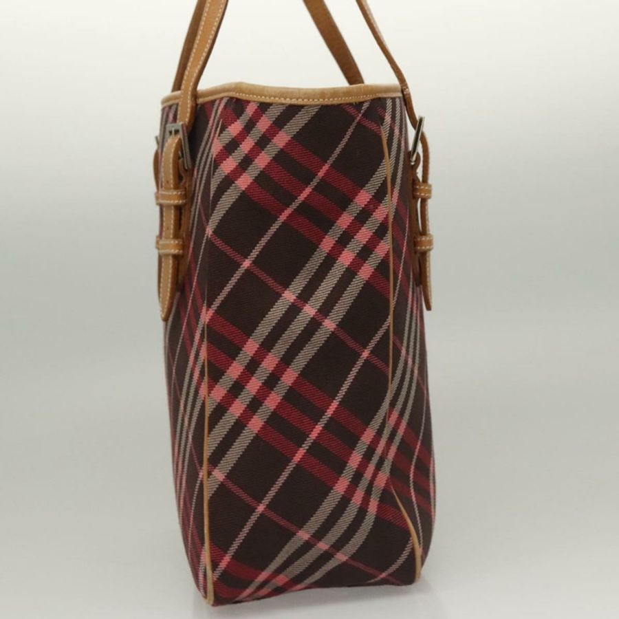 【日本直送】BURBERRY Nova Check Blue Label 托特包 帆布 粉紅色 銀色 正品 118227-3