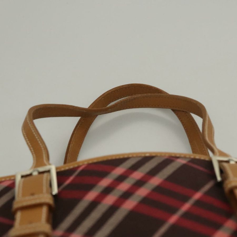 【日本直送】BURBERRY Nova Check Blue Label 托特包 帆布 粉紅色 銀色 正品 118227-7