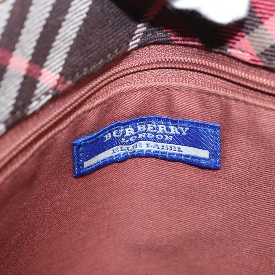 【日本直送】BURBERRY Nova Check Blue Label 托特包 帆布 粉紅色 銀色 正品 118227-9