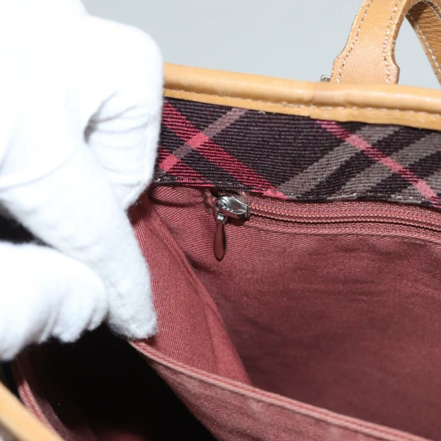 【日本直送】BURBERRY Nova Check Blue Label 托特包 帆布 粉紅色 銀色 正品 118227-18