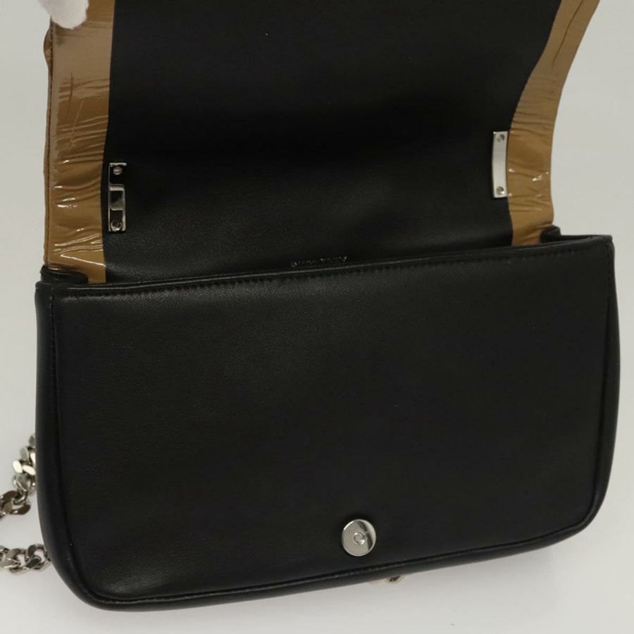 【日本直送】BURBERRY 亮片鏈條單肩包 皮革 銀色 正品 BA1535-18