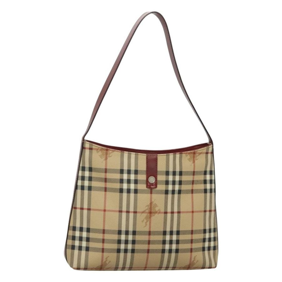 【日本直送】BURBERRY Nova 格紋單肩包 PVC 米色 銀色 正品 BA1379-0