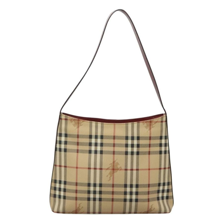【日本直送】BURBERRY Nova 格紋單肩包 PVC 米色 銀色 正品 BA1379-1