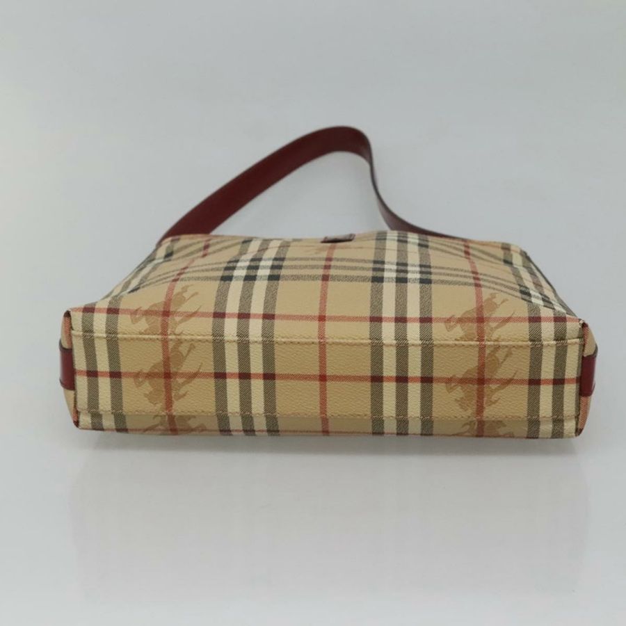 【日本直送】BURBERRY Nova 格紋單肩包 PVC 米色 銀色 正品 BA1379-4