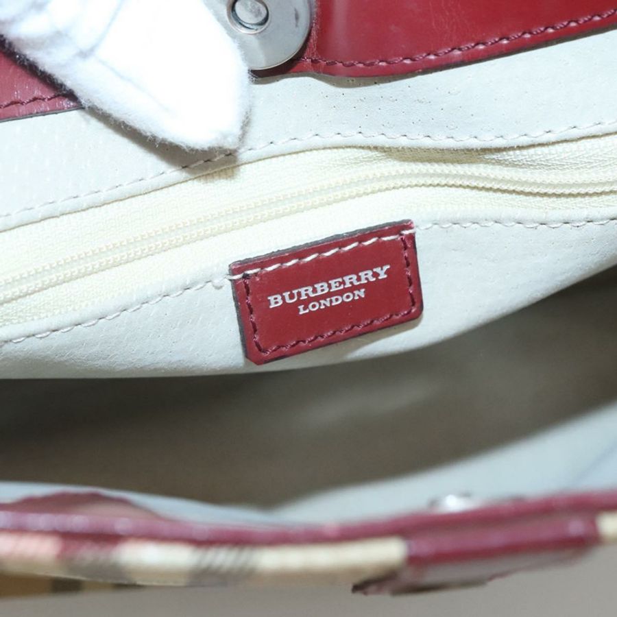 【日本直送】BURBERRY Nova 格紋單肩包 PVC 米色 銀色 正品 BA1379-9