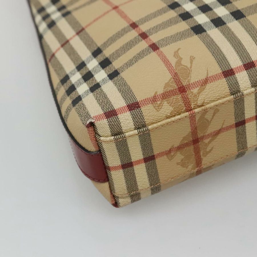 【日本直送】BURBERRY Nova 格紋單肩包 PVC 米色 銀色 正品 BA1379-13