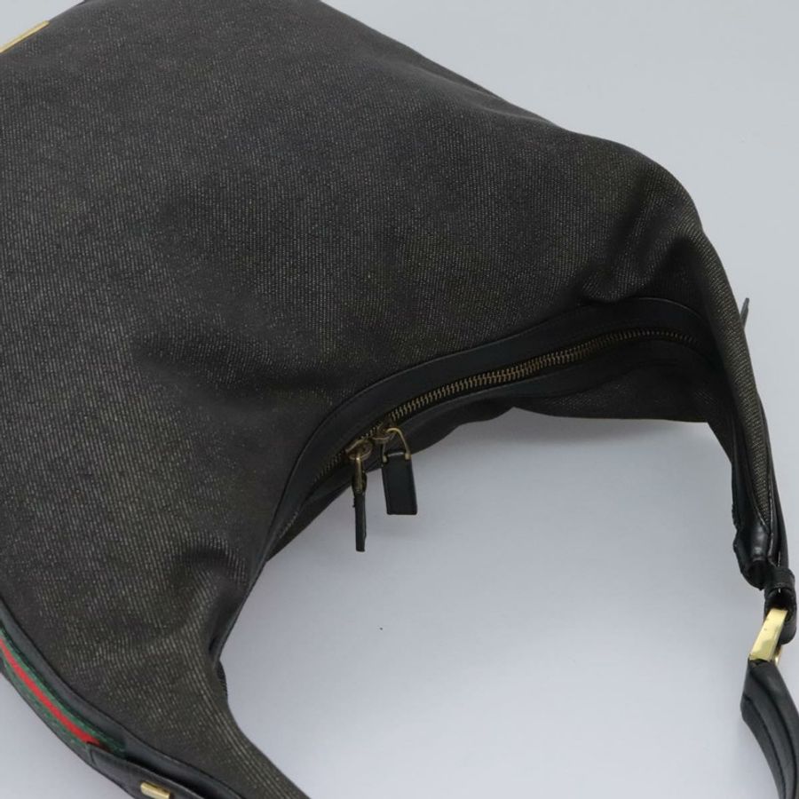 【日本直送】GUCCI Web Sherry Line 單肩包 牛仔布 黑色 紅色 綠色 73884 正品 am8160-5