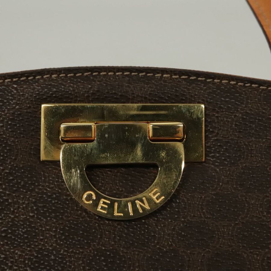 【日本直送】CELINE Macadam帆布手提包 PVC皮革 棕色 金色 正品 119974-17