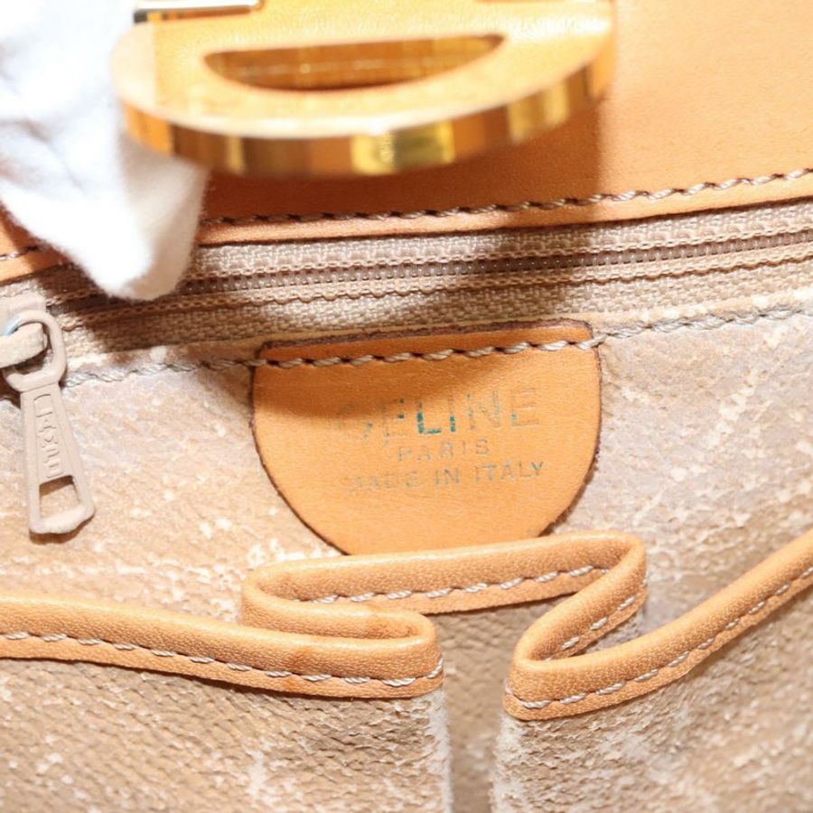 【日本直送】CELINE Macadam帆布手提包 PVC皮革 棕色 金色 正品 119974-18