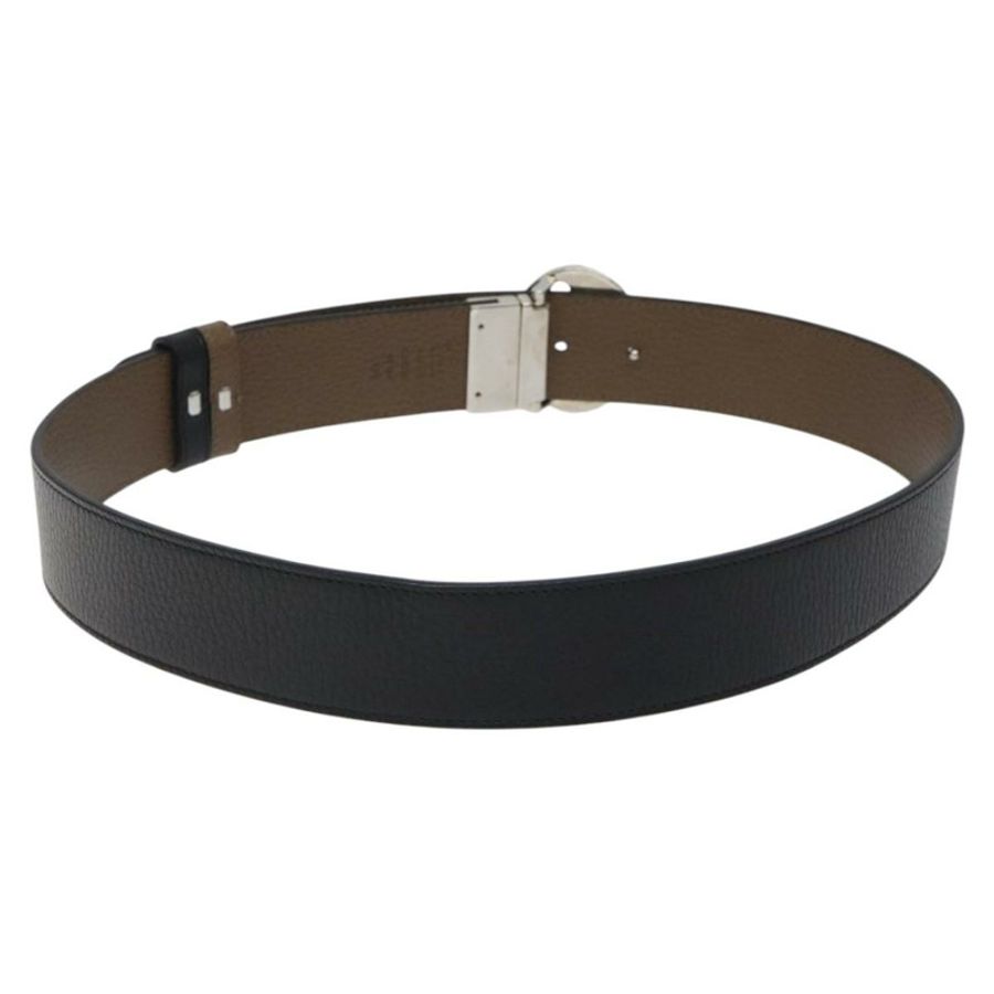 【日本直送】GUCCI 皮帶 真皮 暢貨 37.4吋 黑色 銀色 449715 Auth am8061-2
