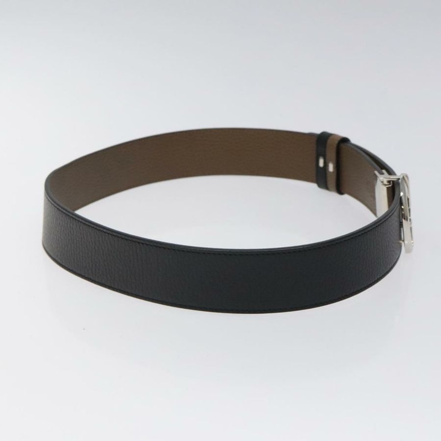 【日本直送】GUCCI 皮帶 真皮 暢貨 37.4吋 黑色 銀色 449715 Auth am8061-4