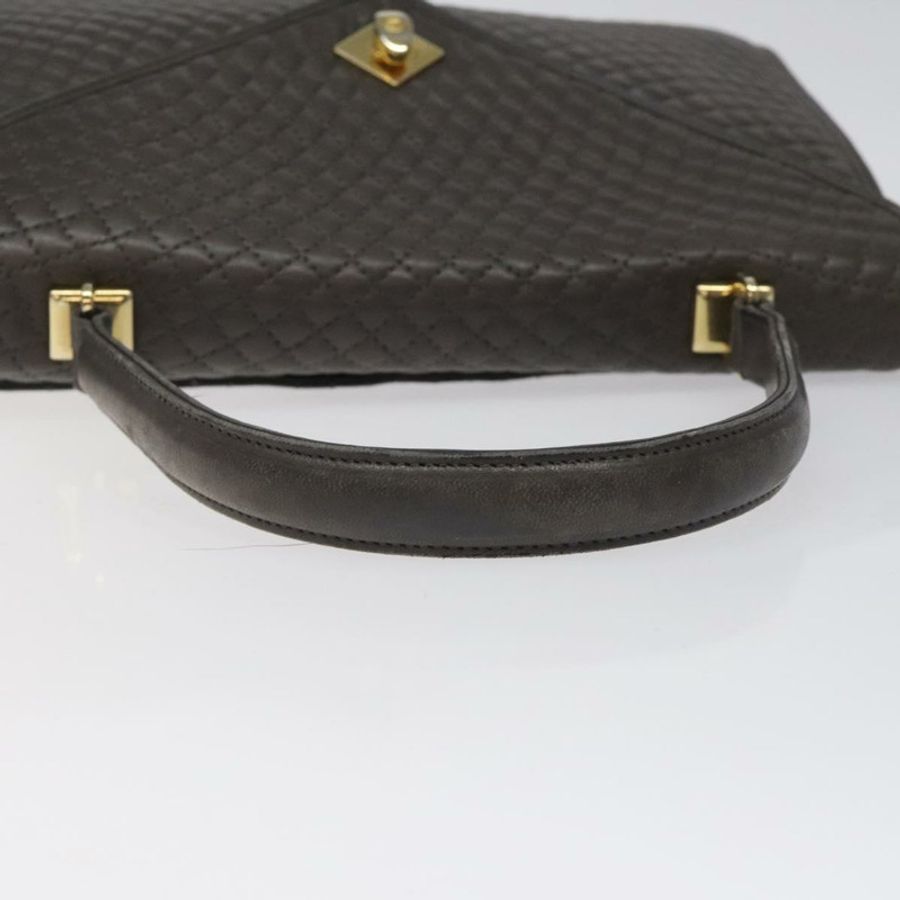 【日本直送】BALLY 絎縫手提包 皮革 灰色 金色 正品 BA1327-6