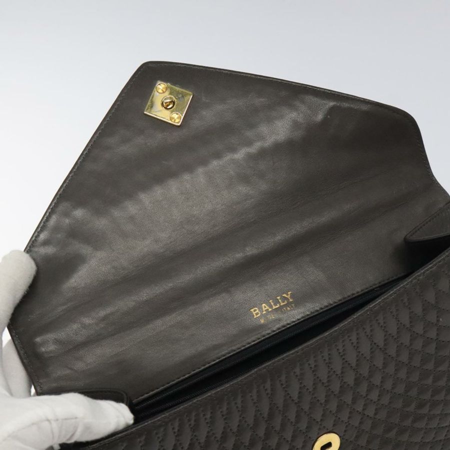 【日本直送】BALLY 絎縫手提包 皮革 灰色 金色 正品 BA1327-9