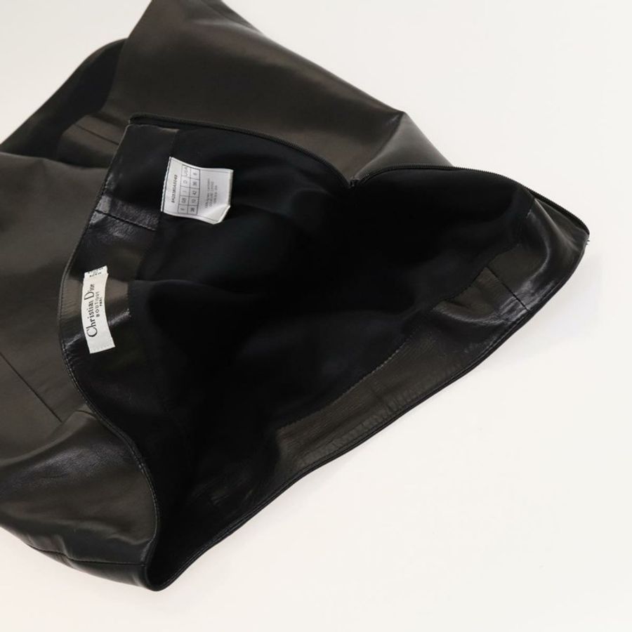 【日本直送】Christian Dior 黑色羊皮半身裙 正品 am8156-9