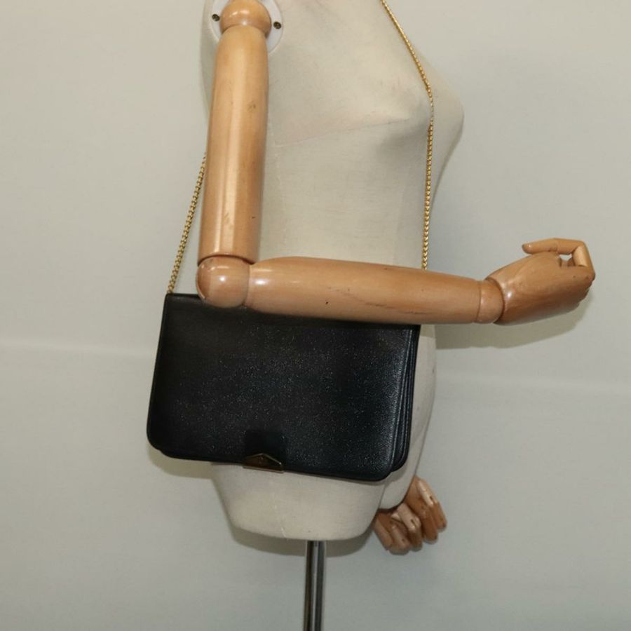 【日本直送】Christian Dior 鏈條肩背包 皮革 海軍藍 金色 正品 119333-19