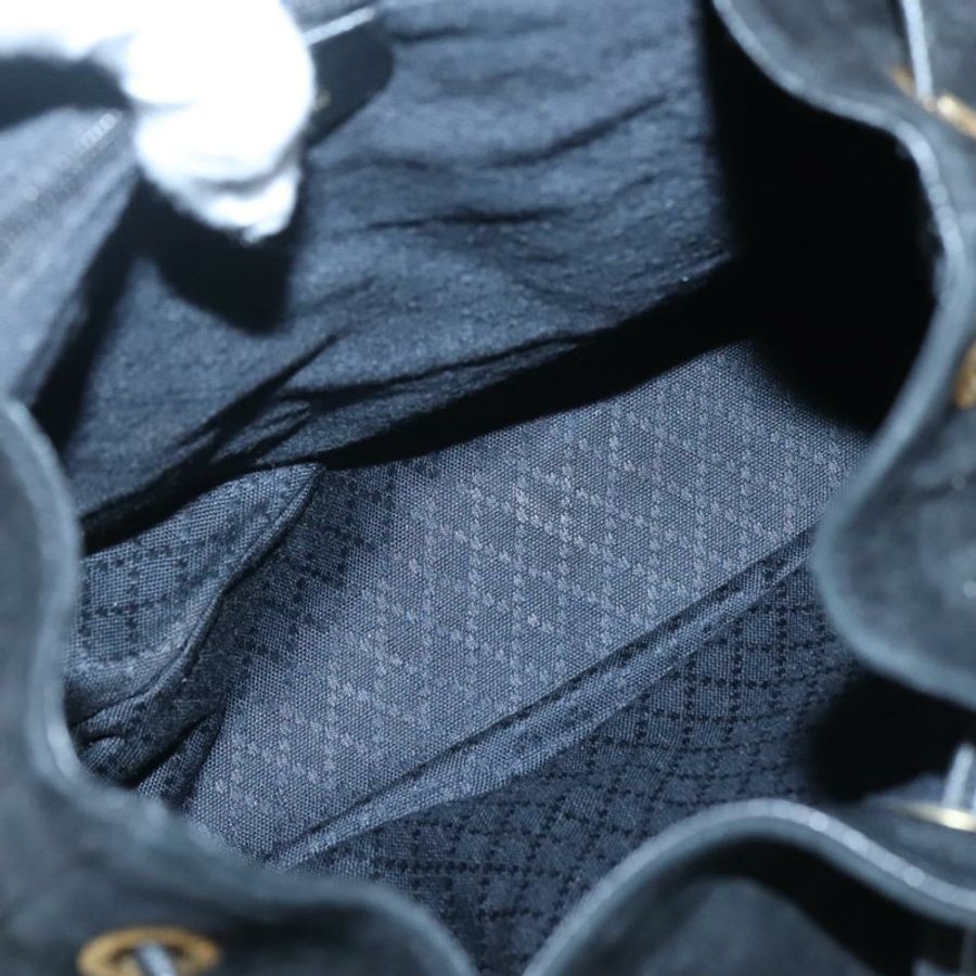 【日本直送】GUCCI 竹編雙肩包 絨面革 黑色 金色 正品 120117-10