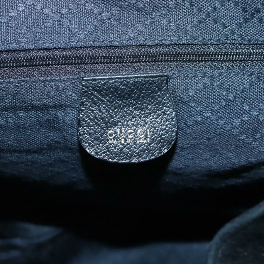 【日本直送】GUCCI 竹編雙肩包 絨面革 黑色 金色 正品 120117-20