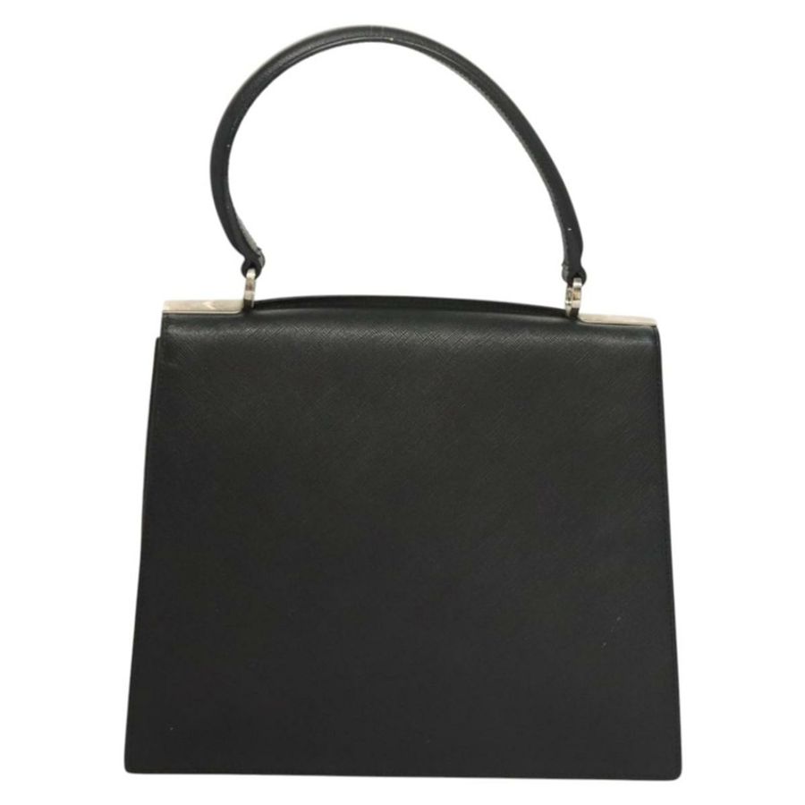 【日本直送】Salvatore Ferragamo Gancini 手提包 皮革 黑色 銀色 正品 119734-1