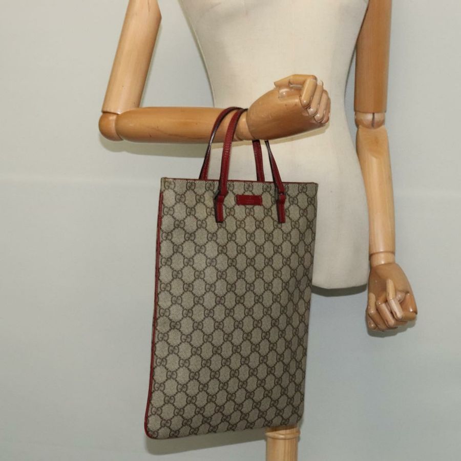 【日本直送】GUCCI GG Supreme 手提包 PVC 米色 銀色 117551 正品 119722-20