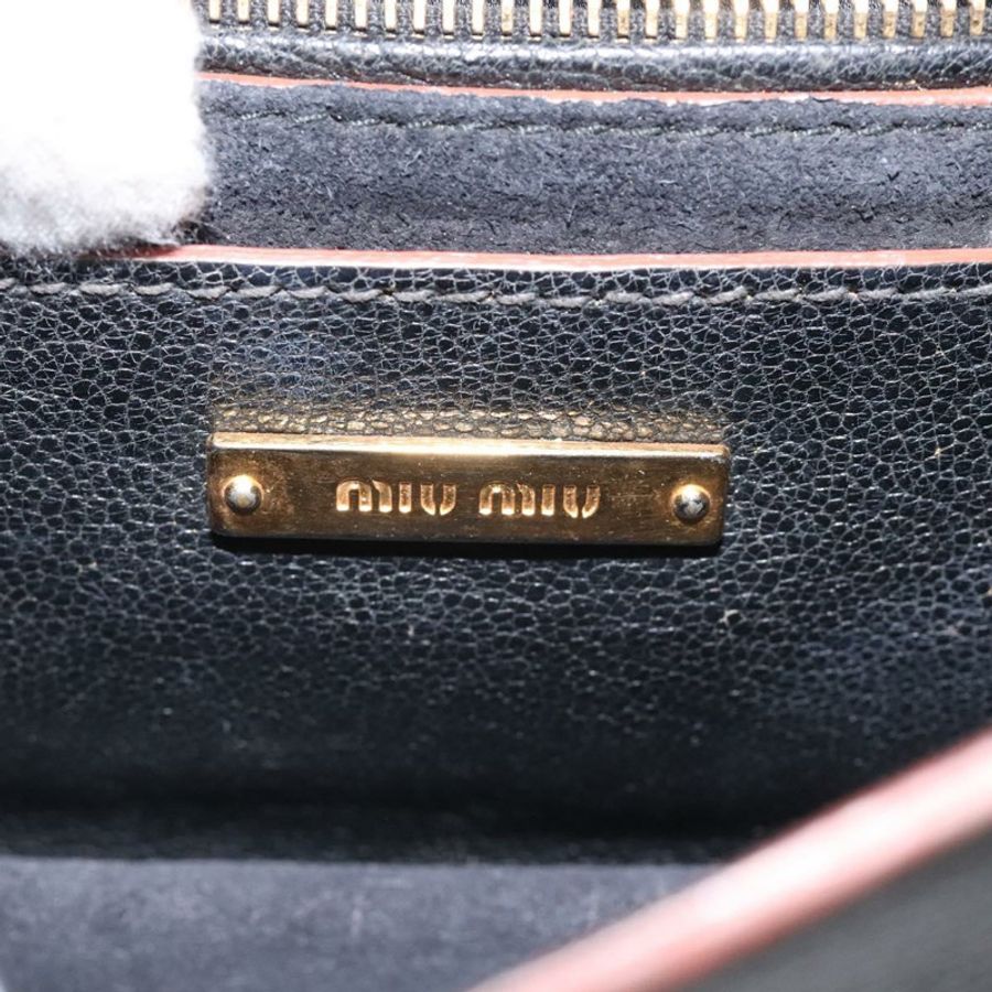 【日本直送】Miu Miu 黑色金色皮革肩背包,正品編號 120386-18