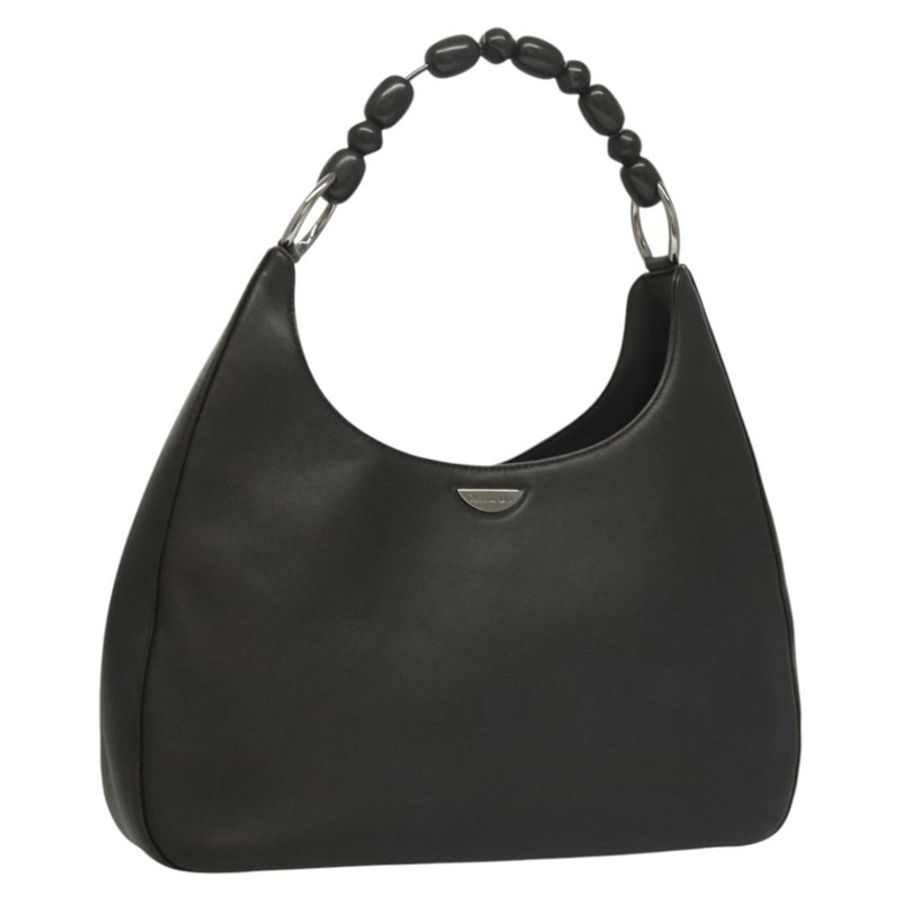 【日本直送】Christian Dior Maris Pearl 肩背包 皮革 黑色 銀色 正品 ep8734-0