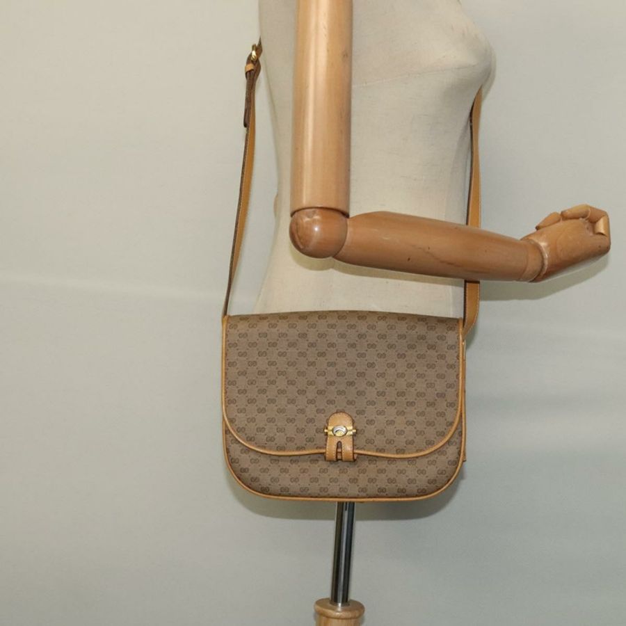 【日本直送】GUCCI Micro GG Supreme 單肩包 PVC 米色 金色 001 406 1780 正品 th5863-23