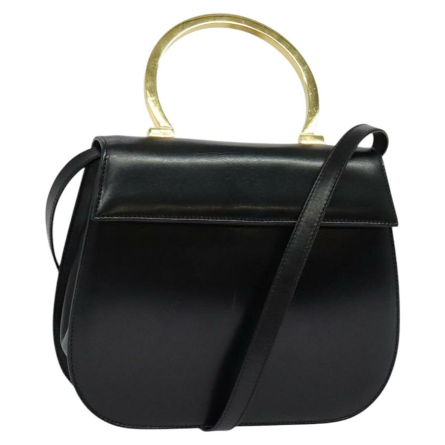 【日本直送】Salvatore Ferragamo Gancini 手提包 皮革 兩用 黑色 金色 正品 119166-0