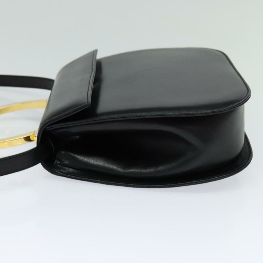 【日本直送】Salvatore Ferragamo Gancini 手提包 皮革 兩用 黑色 金色 正品 119166-2