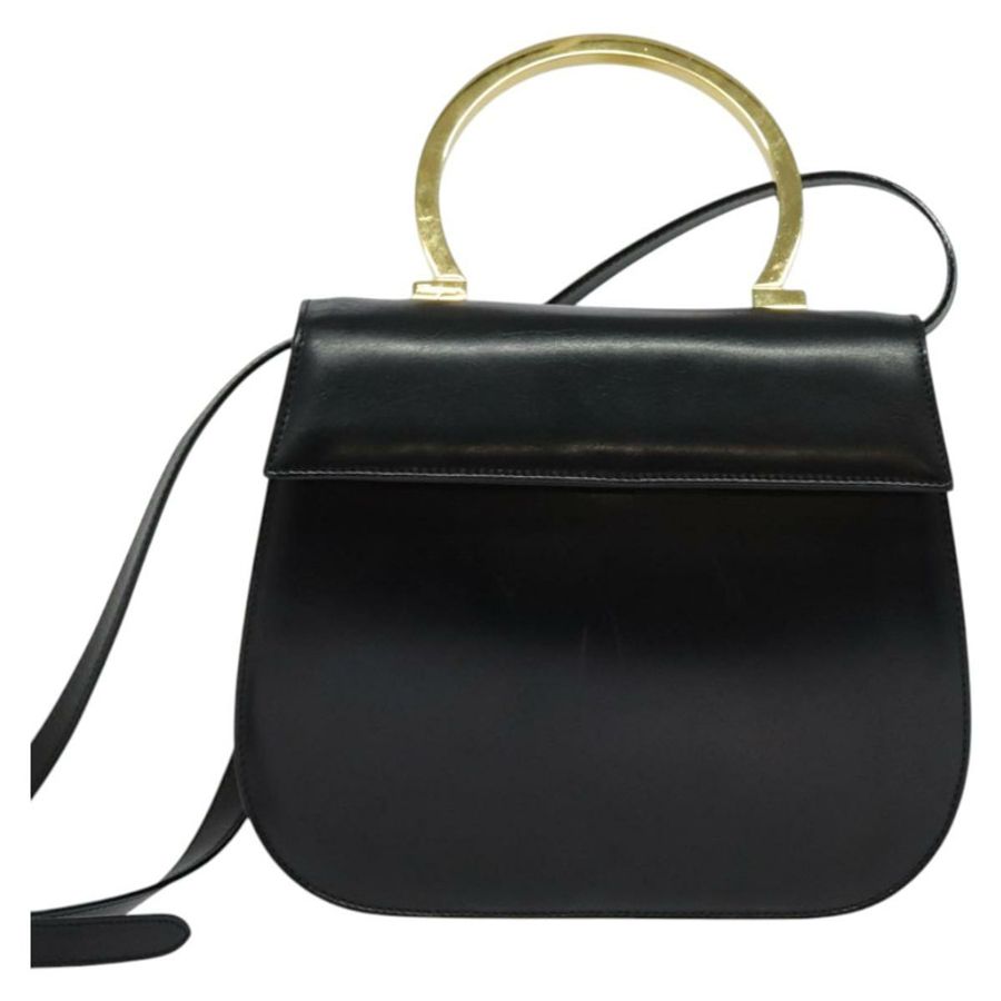 【日本直送】Salvatore Ferragamo Gancini 手提包 皮革 兩用 黑色 金色 正品 119166-12